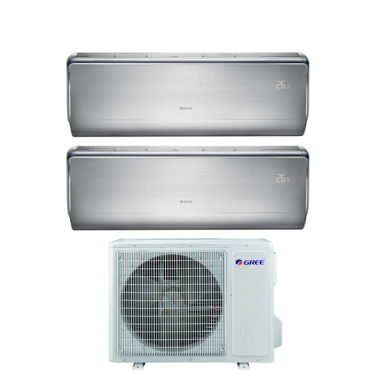 Gree Dual Split Inverter Airconditioner U-CROWN 9+9 serie met GWHD(18)NK6OO R-32 Geïntegreerde Wi-Fi 9000+9000