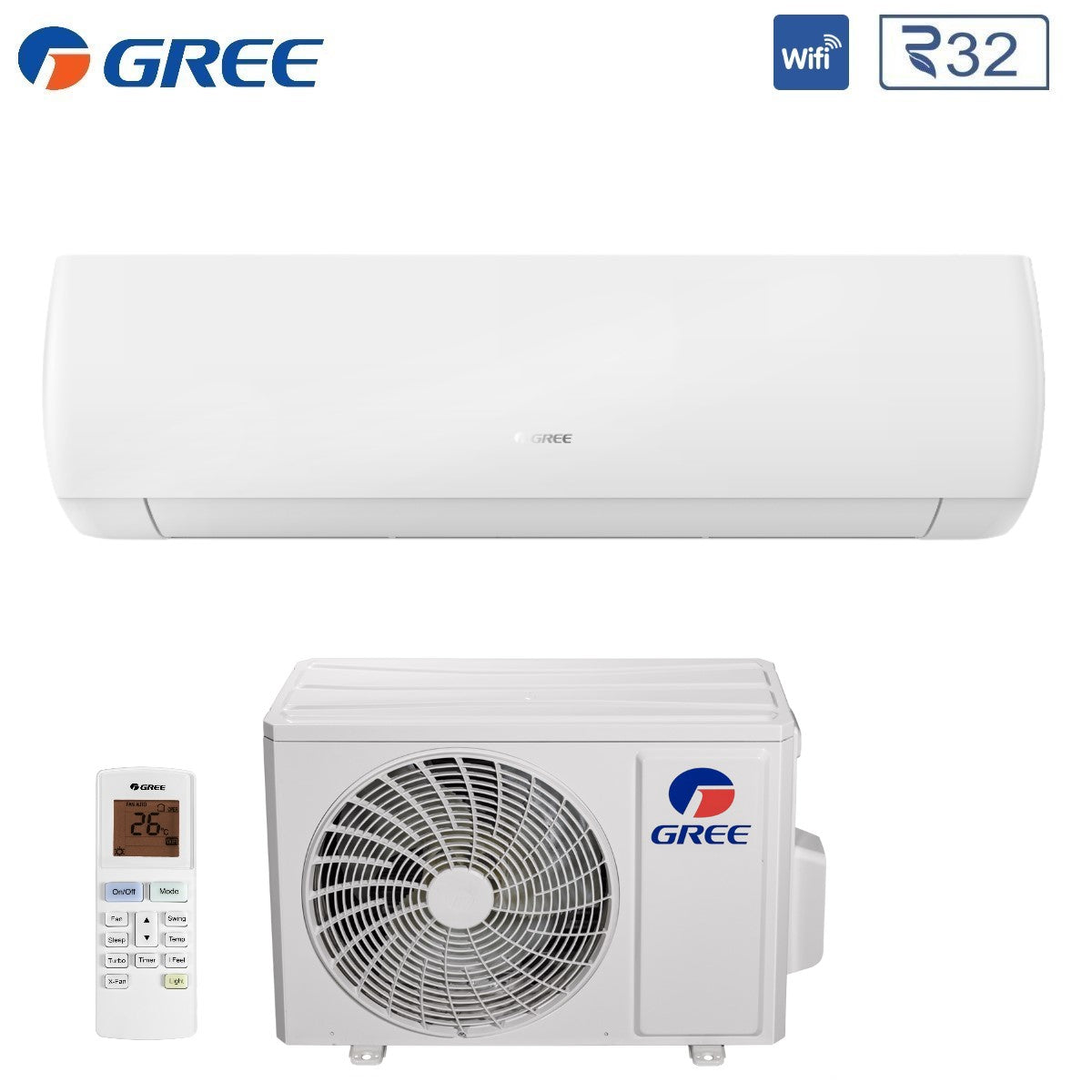 Groene Inverter Airconditioning MUSE PLUS serie 12000 Btu GWH12AGB-K6DNA1A/O R-32 Wi-Fi Optioneel A++/A+