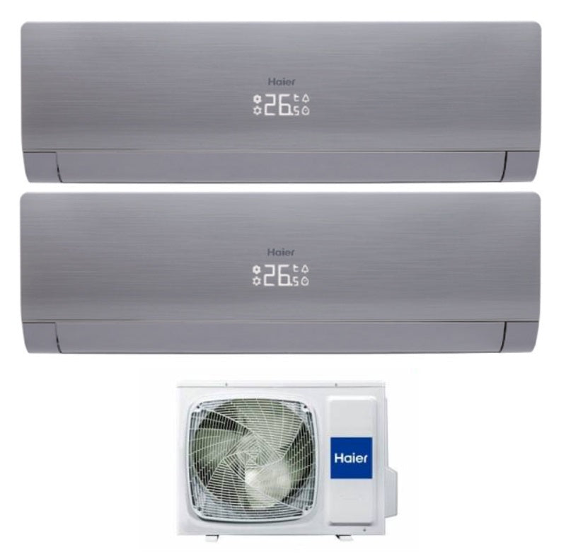 Airconditioner Haier Dual Split Inverter Grijs Nebula 24+24 met 4U30HS1ERA R410A 24000+24000 BTU