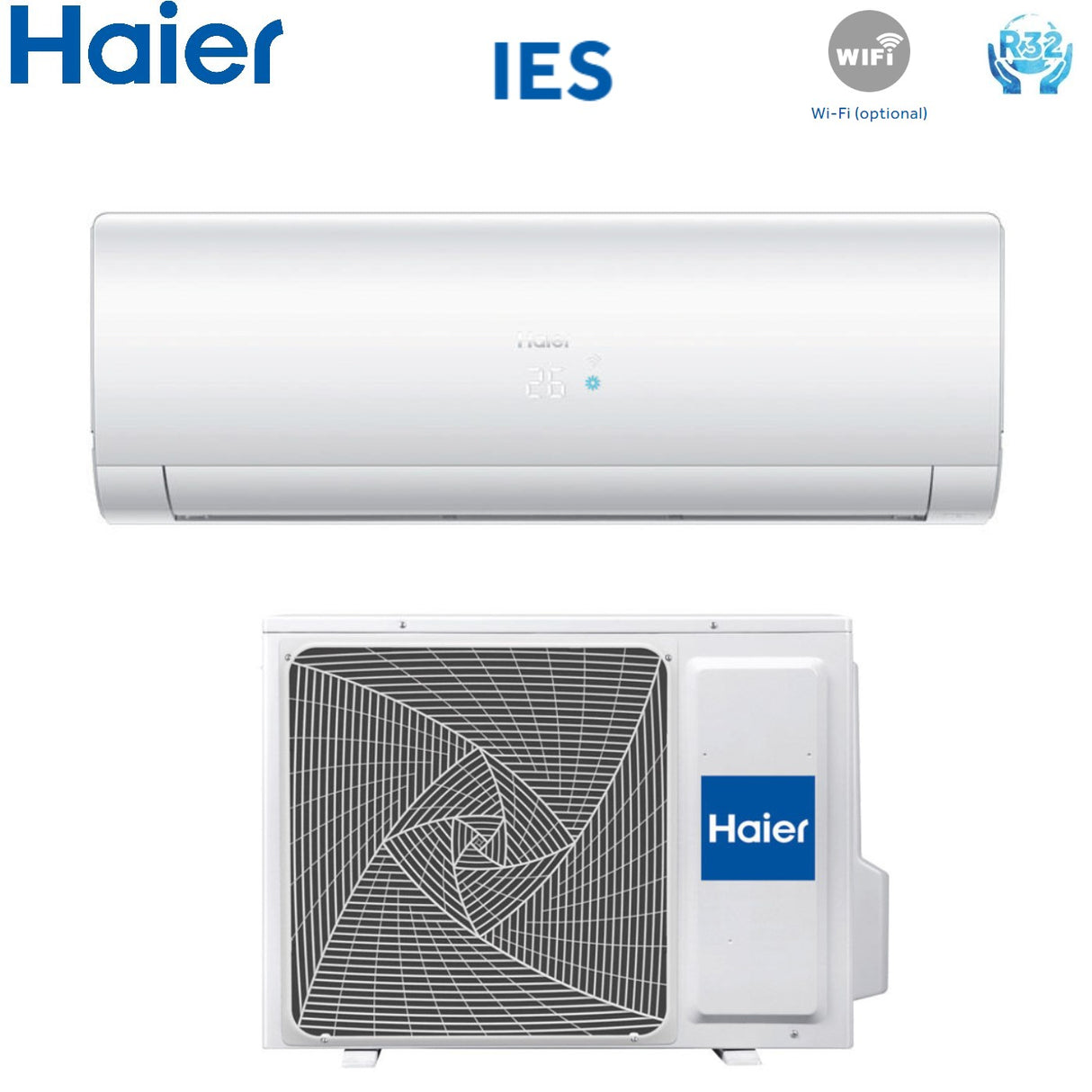 Haier Inverter Airconditioner IES-serie 12000 Btu AS35S2SF2FA Wi-Fi Optioneel R-32