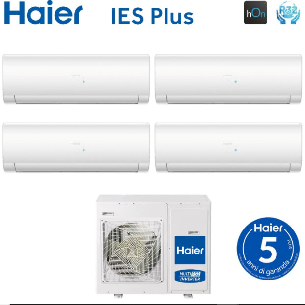 Haier Quadri Split Inverter Airconditioner IES PLUS serie 7+7+15+15 met 4U85S2SR3FA R-32 Geïntegreerde Wi-Fi 7000+7000+15000 - Nieuw