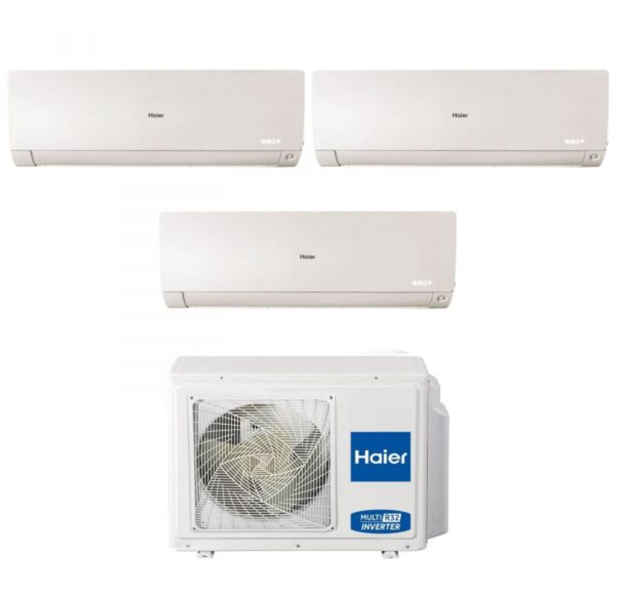 Haier Trial Split Inverter Airconditioner FLEXIS PLUS WIT serie 7+9+9 met 3U55S2SR3FA R-32 Geïntegreerde Wi-Fi Witte kleur 7000+9000+9000