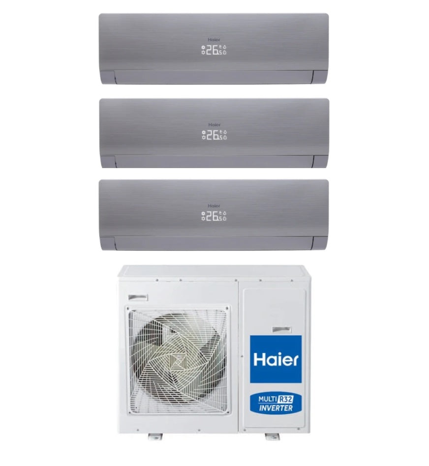 Airconditioner proef Split Inverter Haier Nebula Groen Grijs 7000+7000+15000 met 4U70S2SH1FA R-32 Wi-Fi 7+7+15 btu