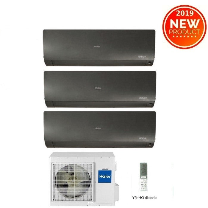 Proef Split Inverter Airconditioner HAIER FLEXIS zwarte serie 7000+9000+12000 btu met 3U55S2SR2FA R-32 Wi-Fi 7+9+12 - NIEUW