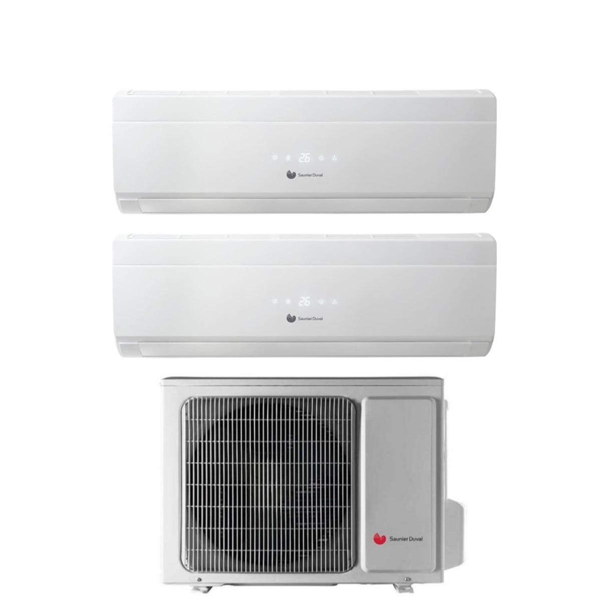 Hermann Saunier Duval Dual Split Inverter Airconditioner UNI COMFORT 12+18 serie met SDH19-070MC3NO R-32 Wi-Fi Optioneel 12000+18000