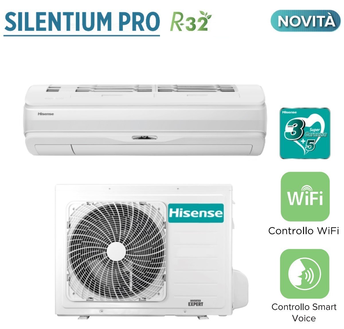 KOOPJE airconditioning Hisense-omvormer SILENTIUM PRO-serie 9000 btu QD25XU00G r-32 geïntegreerde wifi klasse A+++