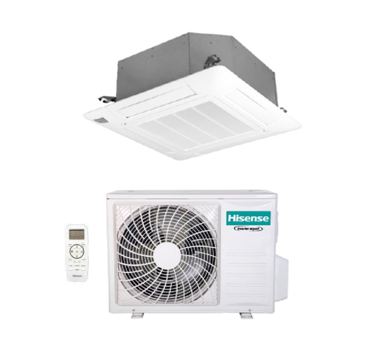 Hisense Cassette Airconditioner 24000 Btu AUC71UR4RGB4 R-32 Wi-Fi Optioneel met afstandsbediening en paneel inbegrepen - Nieuw