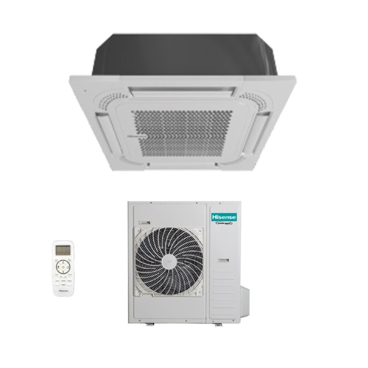 Hisense Cassette Airconditioner 36000 Btu AUC105UR4SGB3 + AUW105U4RA4 R-32 met afstandsbediening en paneel inbegrepen