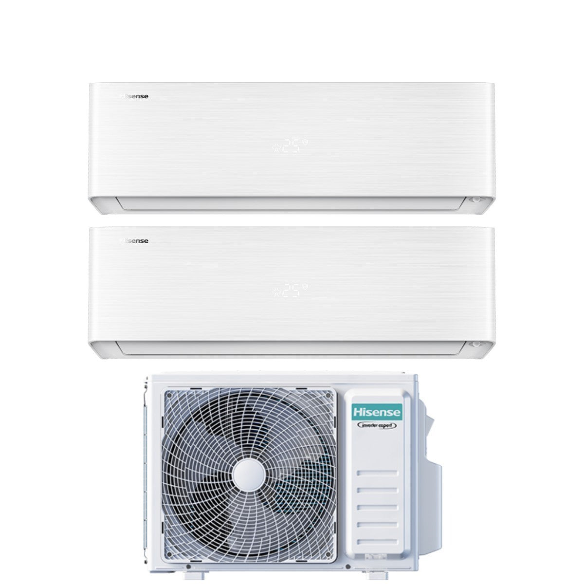 Airconditioner Hisense Dual Split Inverter Serie ENERGY PRO X 12+12 met 3AMW62U4RJC R-32 Wi-Fi Geïntegreerd 12000+12000