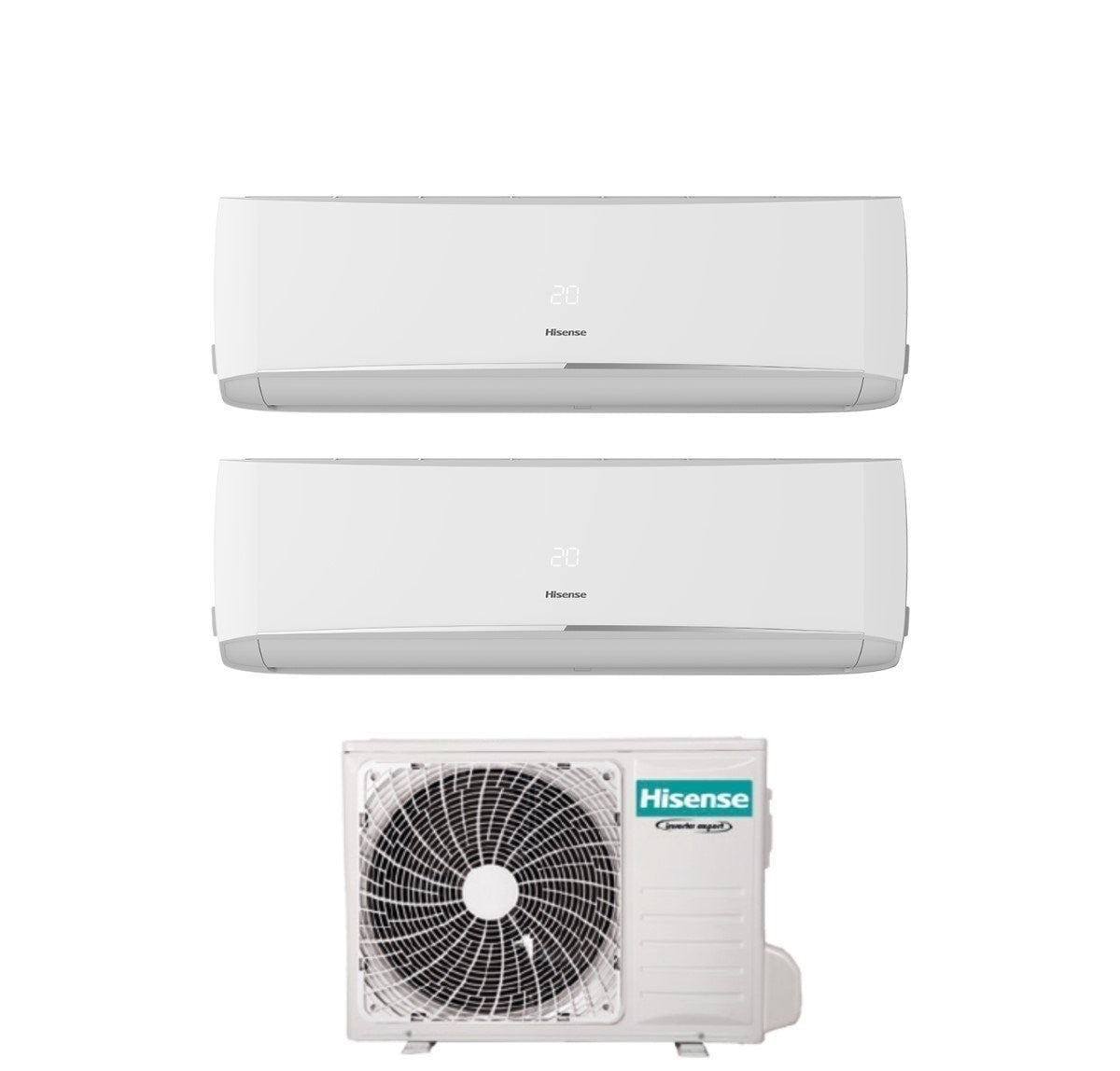 Hisense Dual Split Inverter Airconditioner HALO 9+12 serie met 2AMW52U4RXC R-32 Geïntegreerde Wi-Fi 9000+12000
