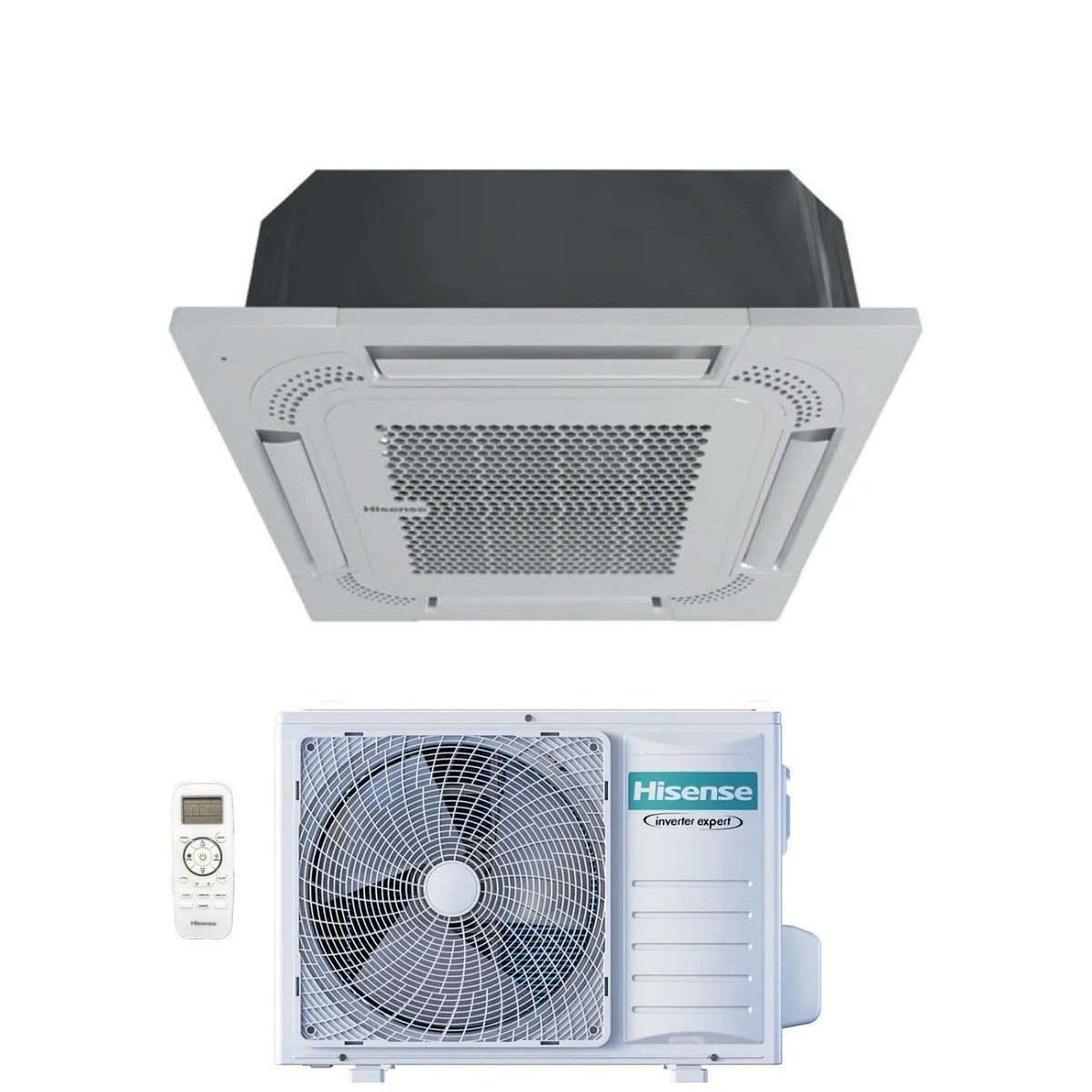 Airconditioner Hisense Inverter naar Cassetta 9000 ACT26UR4RCA4 + AUW26U4RS8 R-32 Wi-Fi Optioneel A++/A+ met Telecom en Paneel Inbegrepen