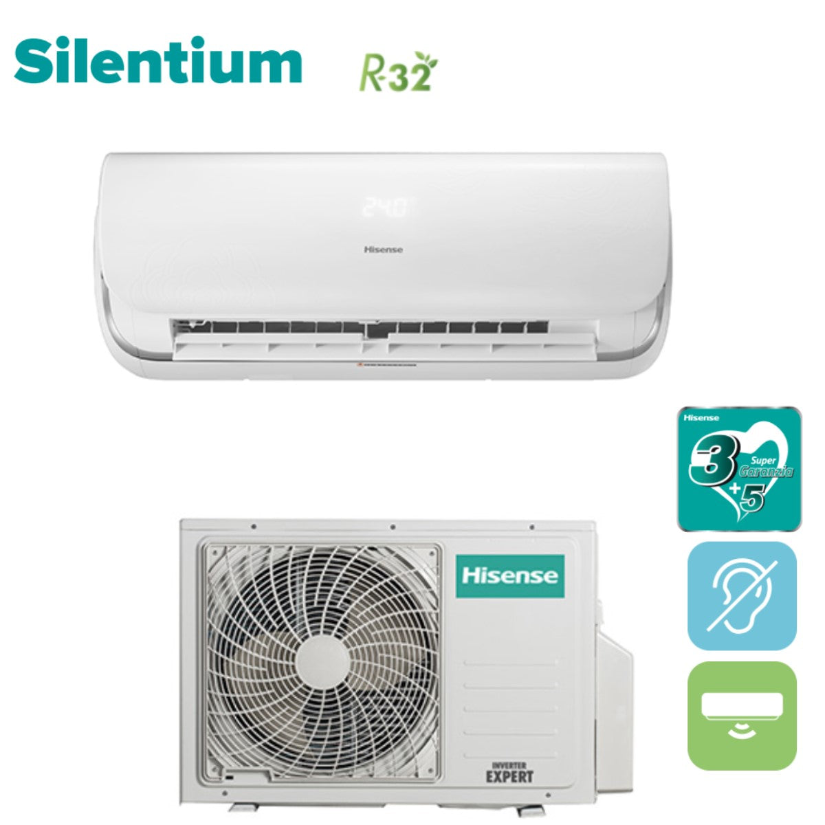 Hisense inverter-airconditioner SILENTIUM-serie 12000 BTU QA35XX0AG R-32 Geïntegreerde Wi-Fi Klasse A+++