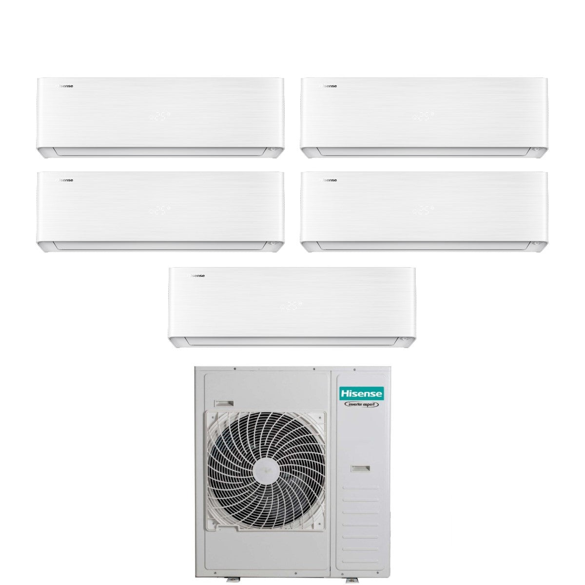 Airconditioner Hisense Penta Split Inverter Serie ENERGY PRO X 9+9+12+12+12 met 5AMW125U4RTA R-32 Wi-Fi Geïntegreerd 9000+9000+12000+12000+12000