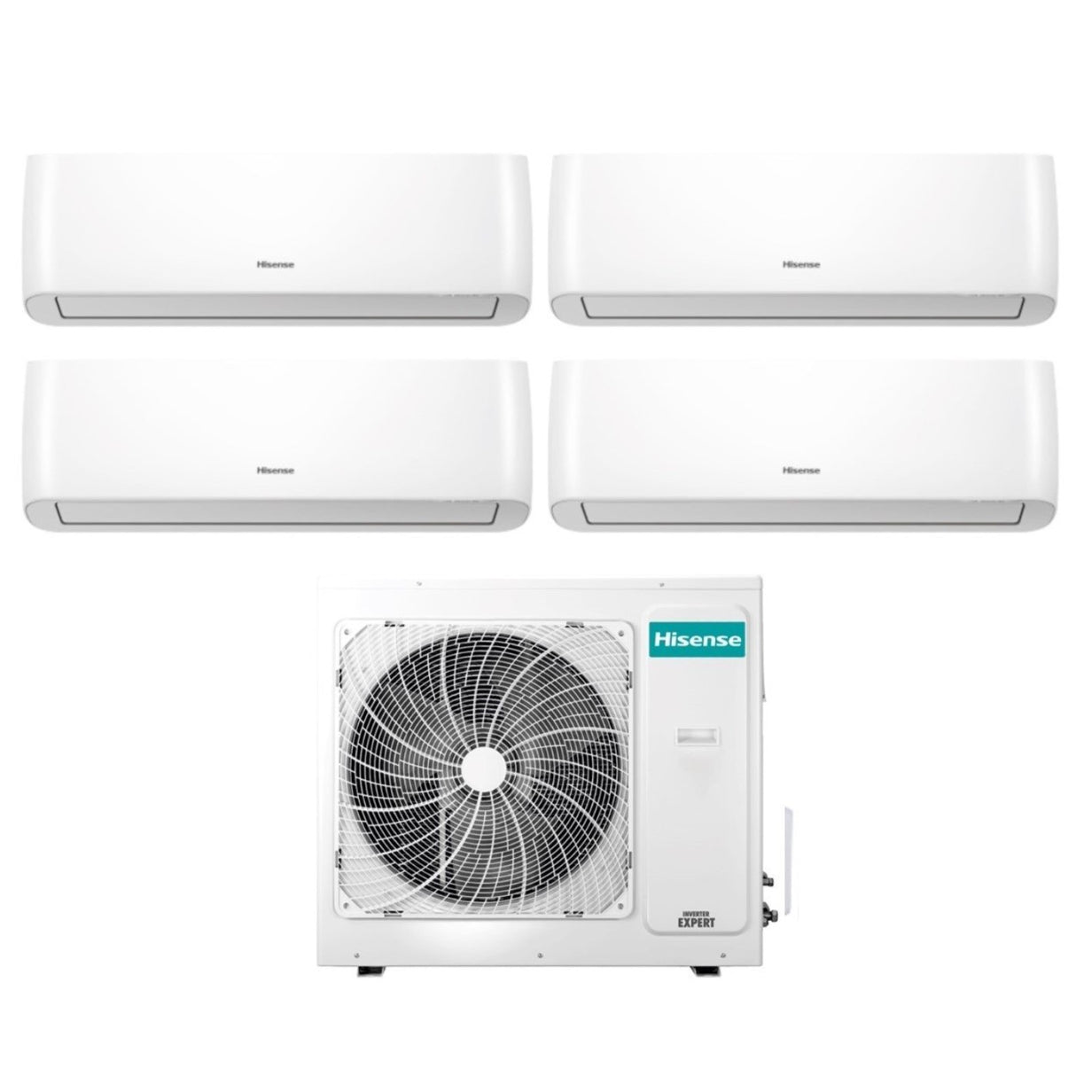 Hisense Airconditioner Split Inverter Panelen ENERGY PRO 12+12+12+12+12 serie met 4AMW105U4RAA R-32 Geïntegreerde Wi-Fi 12000+12000+12000