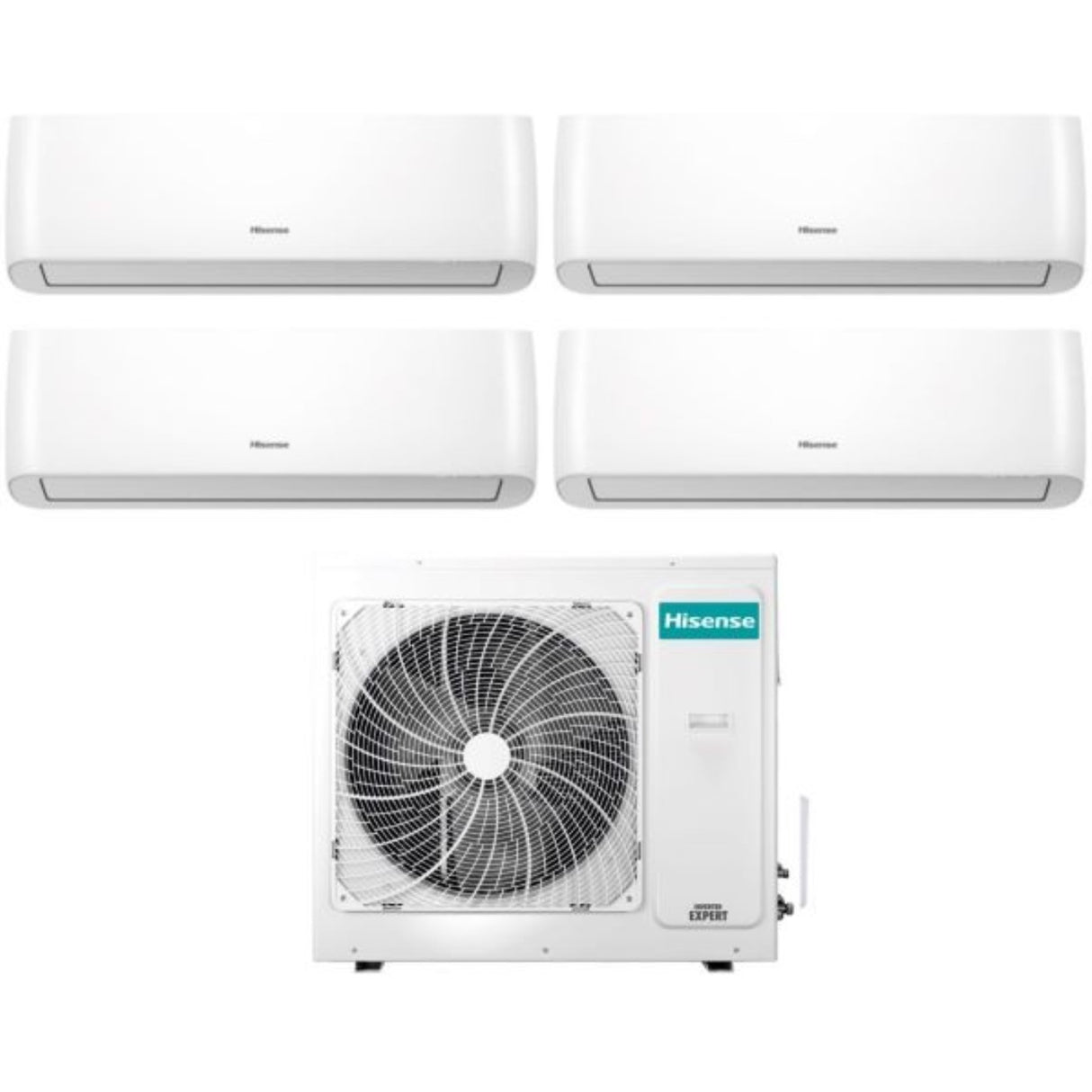 Airconditioner Hisense Quaders Split Inverter Serie ENERGY PRO 9+12+12+12 met 4AMW105U4RAA R-32 Wi-Fi Geïntegreerd 9000+12000+12000+12000