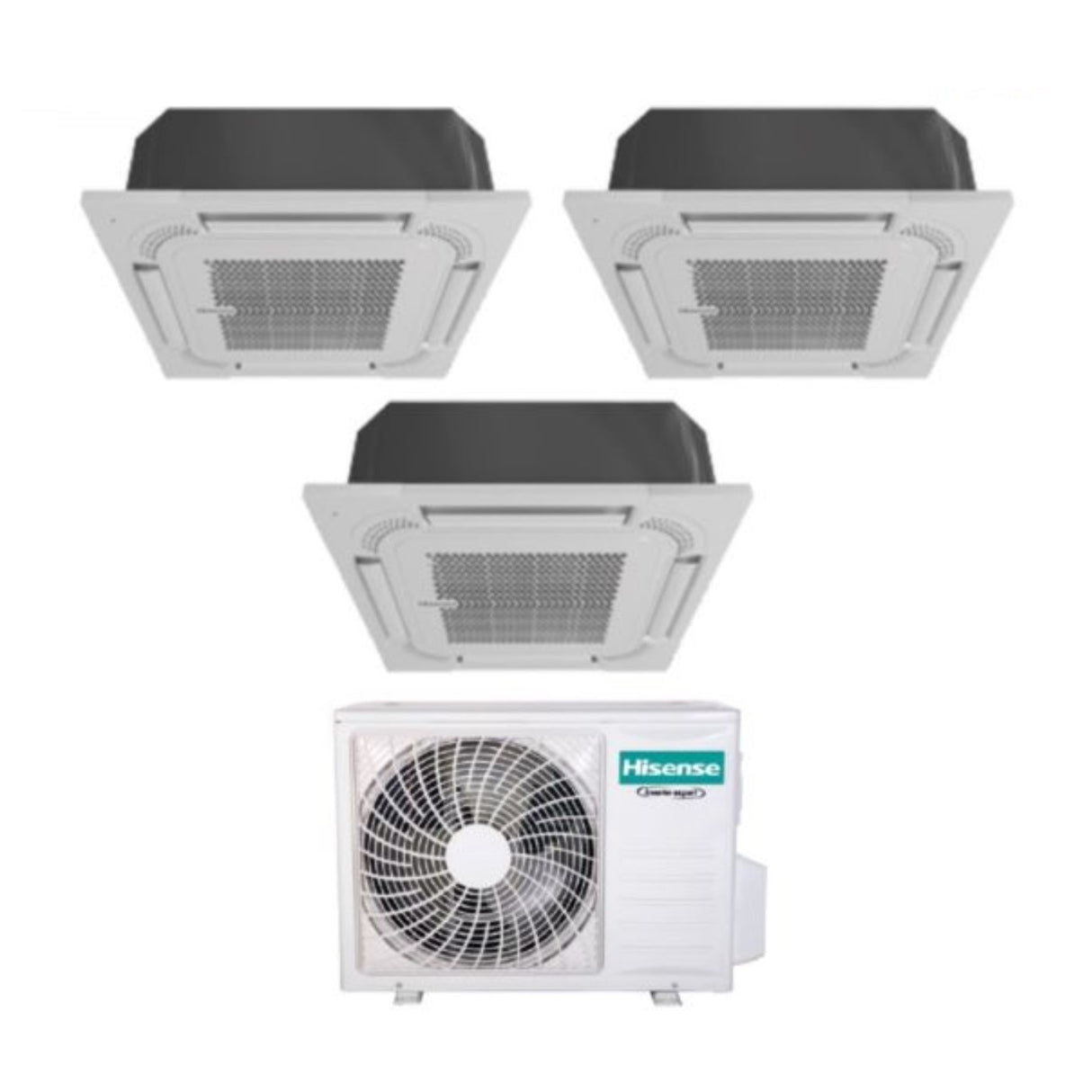 Hisense Trial Split Cassette Airconditioner 9+9+9 met 3AMW62U4RFA R-32 Optioneel Wi-Fi 9000+9000 met afstandsbediening en paneel inbegrepen - Nieuw