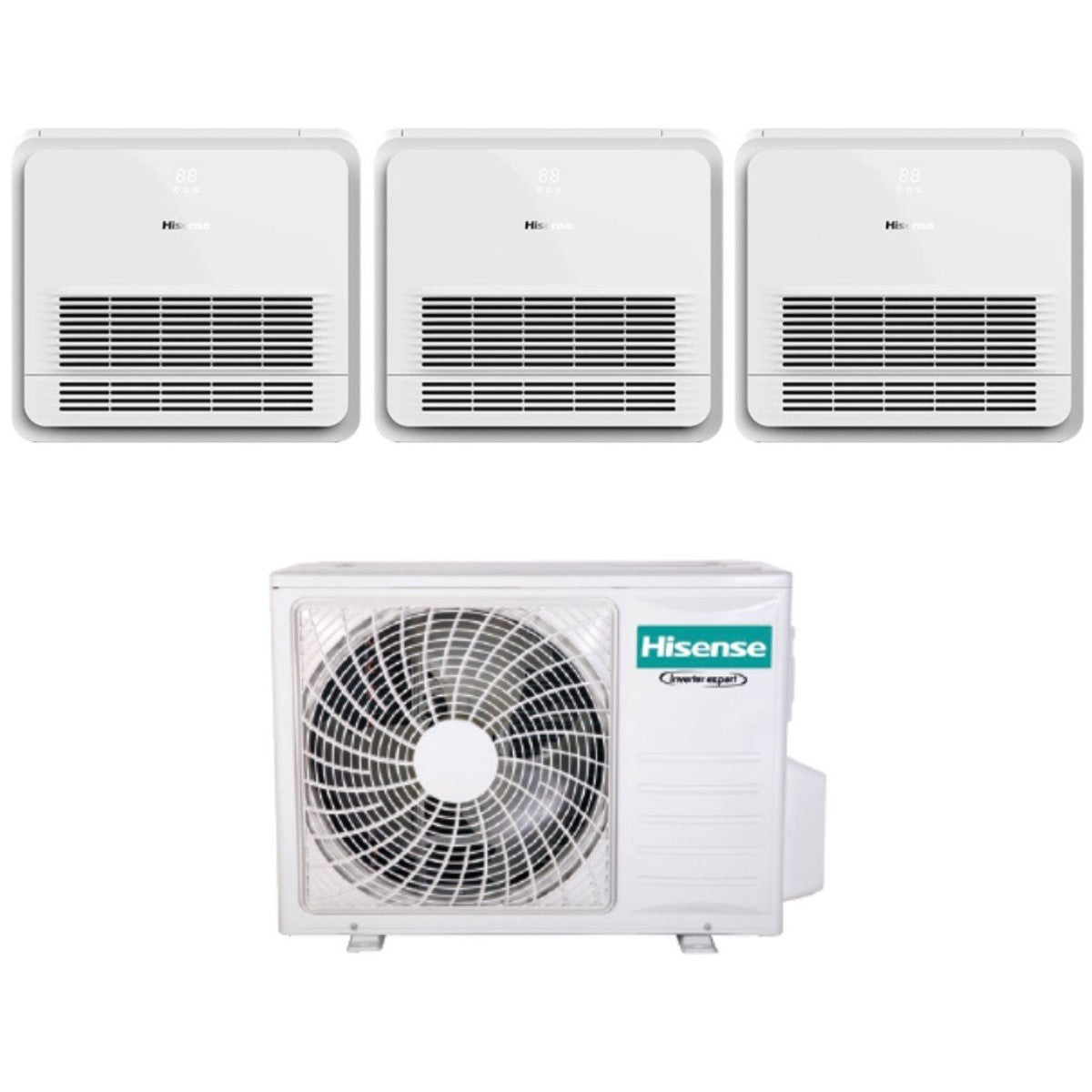 Hisense Trial Split Console Airconditioner 12+12+12 met 3AMW72U4RFA R-32 Wi-Fi Optioneel met standaard afstandsbediening 12000+12000 - Nieuw