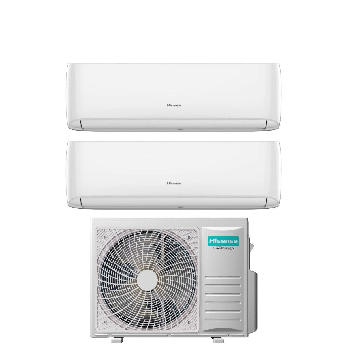Hisense Dual Split Inverter Serie HI-COMFORT 7+18 met 3AMW72U4RJC R-32 Wi-Fi Geïntegreerd