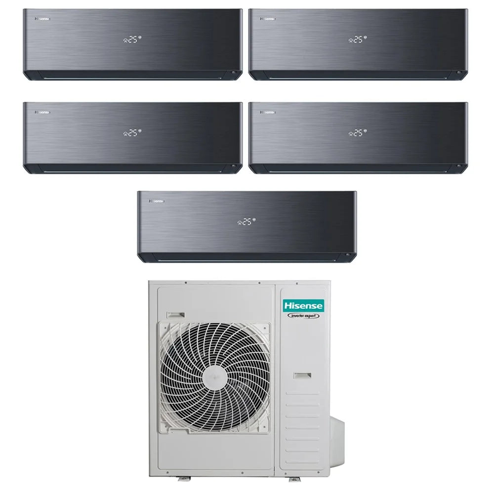 Hisense Penta Split Inverter ENERGY PRO X ZWART 9+9+9+9 met 5AMW125U4RTA R-32 geïntegreerde wifi