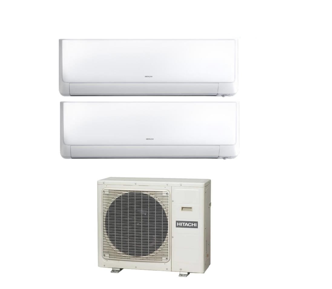 Airco Hitachi Dual Split Inverter R-32 Akebono 9+12 met RAM-40NP2E Wi-Fi Optioneel 9000+12000