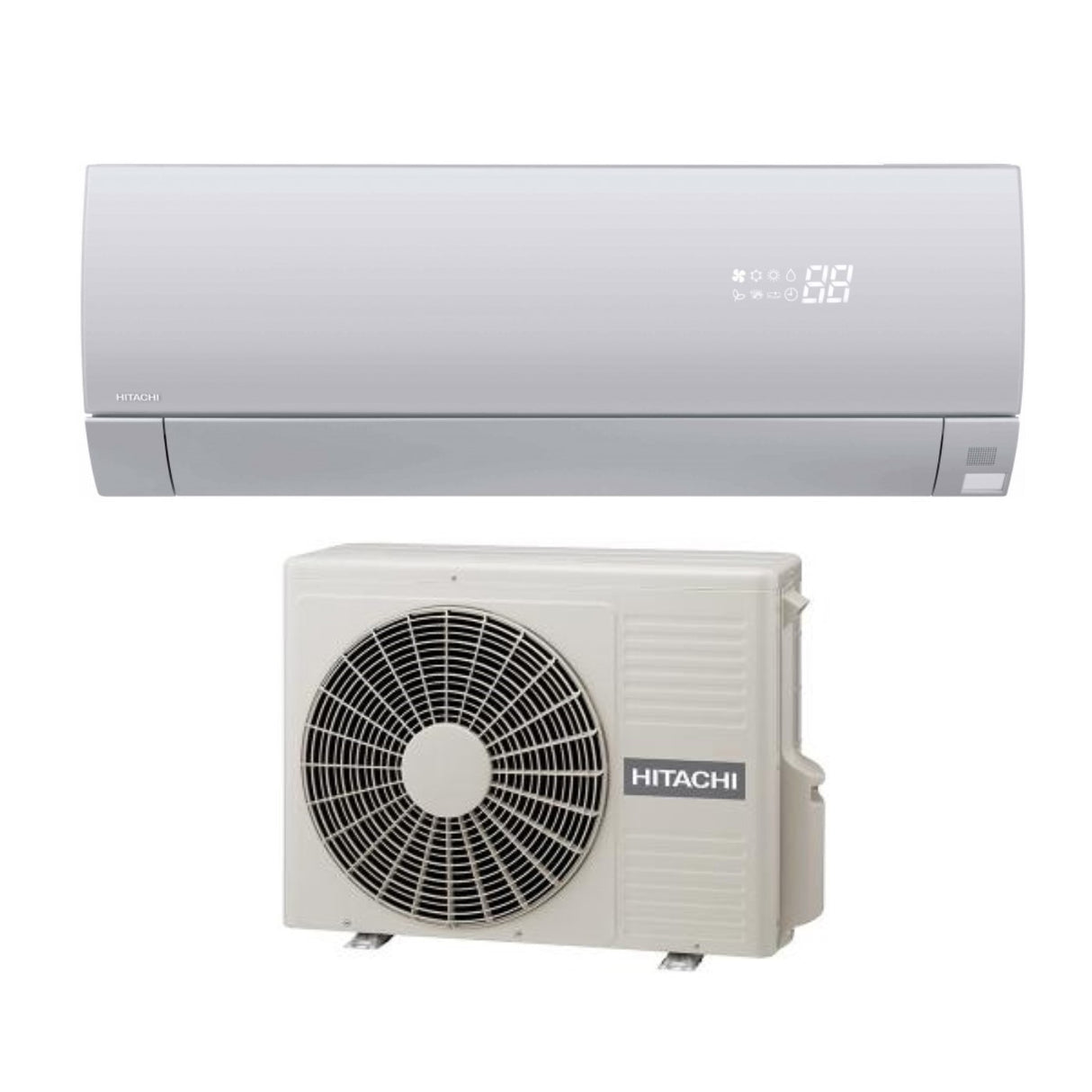 Hitachi Inverter Airconditioner PREMIUM FROST WASH SILVER serie 12000 Btu RAK-35PSES R-32 Wi-Fi Optioneel Zilverkleur - Nieuw