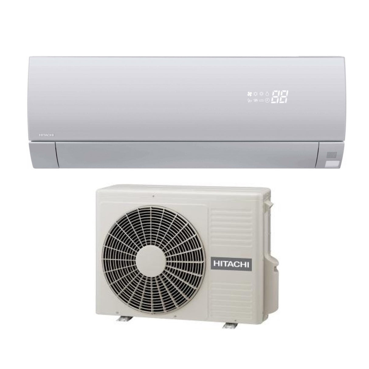 Hitachi Inverter Airconditioner PREMIUM FROST WASH SILVER serie 9000 Btu RAK-25PSES R-32 Wi-Fi Optioneel Zilverkleur - Nieuw