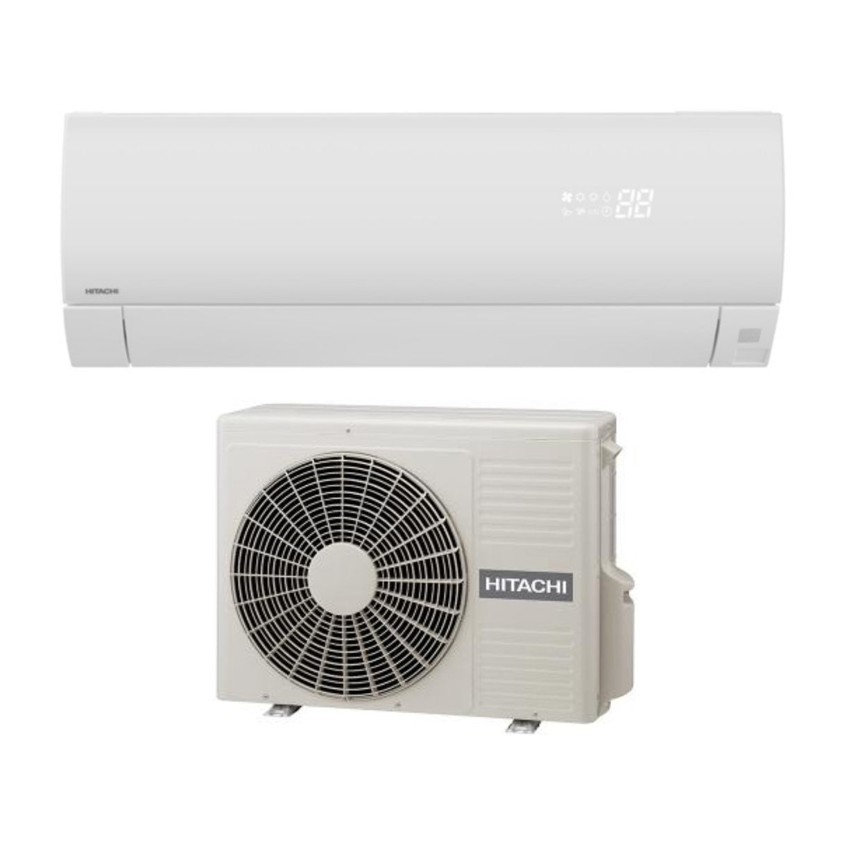 Hitachi Inverter Airconditioner PREMIUM FROST WASH WIT serie 9000 Btu RAK-25PSEW R-32 Wi-Fi Optioneel Wit - Nieuw