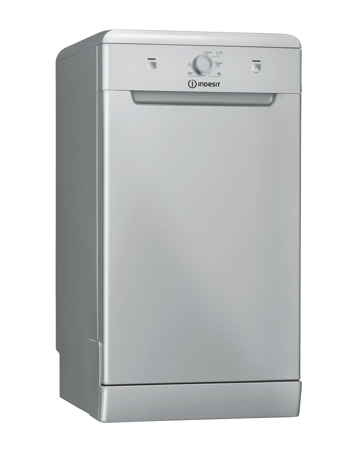 Gratis installatie wasmachine Indesit DSFE 1B10 S 10 Dekking Klasse F (A85xL45xP59) Zilver Uitgestelde Start Intensief Programma