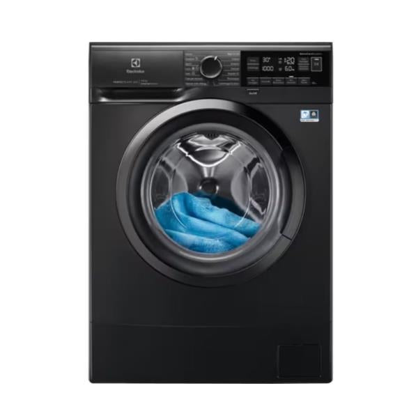 Electrolux Slim 600-serie wasmachine met voorlader SensiCare EW6SBLACK 6 kg (H84,3 x L59,5 x P37,8) Klasse C 1000 tpm Zwart