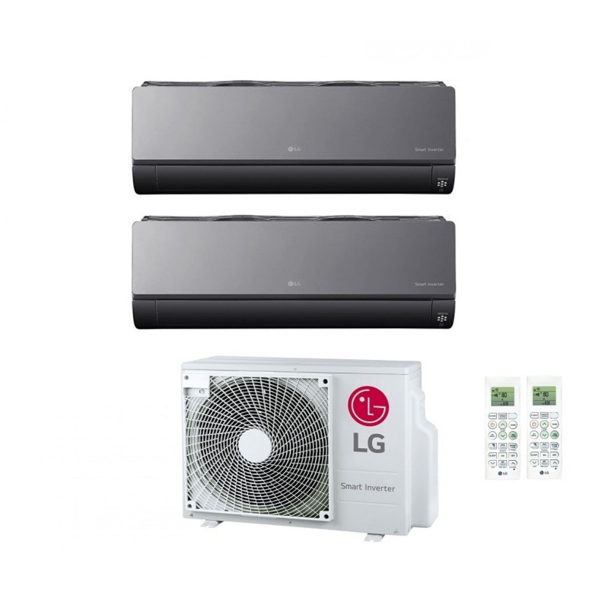 LG DUAL SPLIT INVERTER AIRCONDITIONER ArtCool 9+9 serie met MU2R15 UL0 R-32 9000+9000 geïntegreerde Wi-Fi