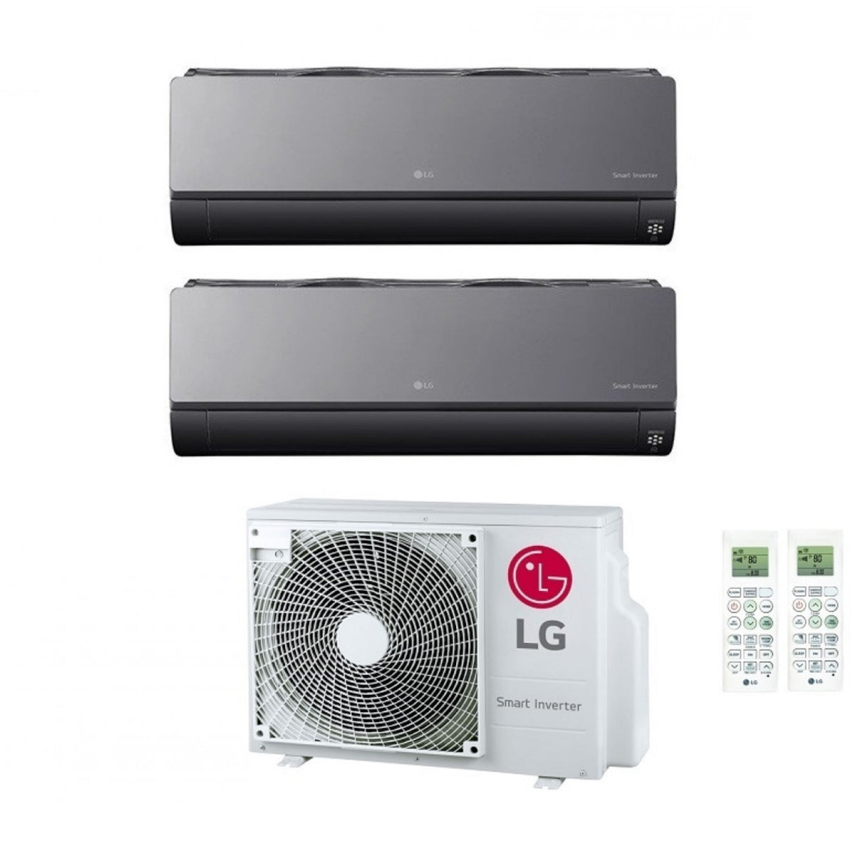 LG DUAL SPLIT INVERTER AIRCONDITIONER ArtCool 9+9 serie met MU2R17 UL0 R-32 9000+9000 geïntegreerde Wi-Fi