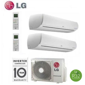 LG DUAL SPLIT INVERTER AIRCONDITIONER GRATIS 12+12 serie met MU2R19 UL0 R-32 12000+12000