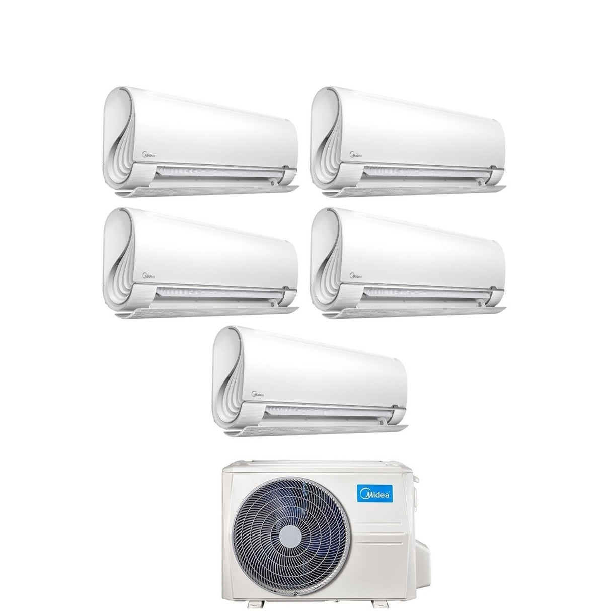 Midea Penta Split Inverter Airconditioner BreezeleSS+ serie 9+9+12+12+12 met M5O-42FN8-Q R-32 Geïntegreerde Wi-Fi 9000+9000+12000+12000+12000 - Nieuw
