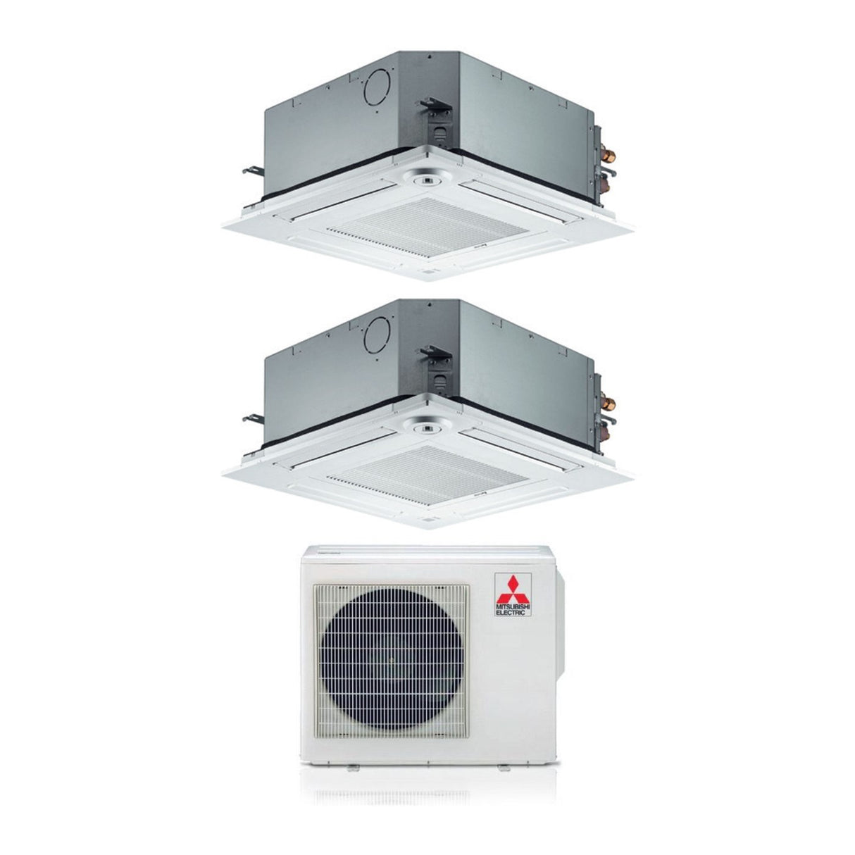 Mitsubishi Electric Dual Split Inverter Cassette Airconditioner 60x60 SLZ-M 12+12 met MXZ-2F53VF R-32 Wi-Fi Optioneel 12000+12000