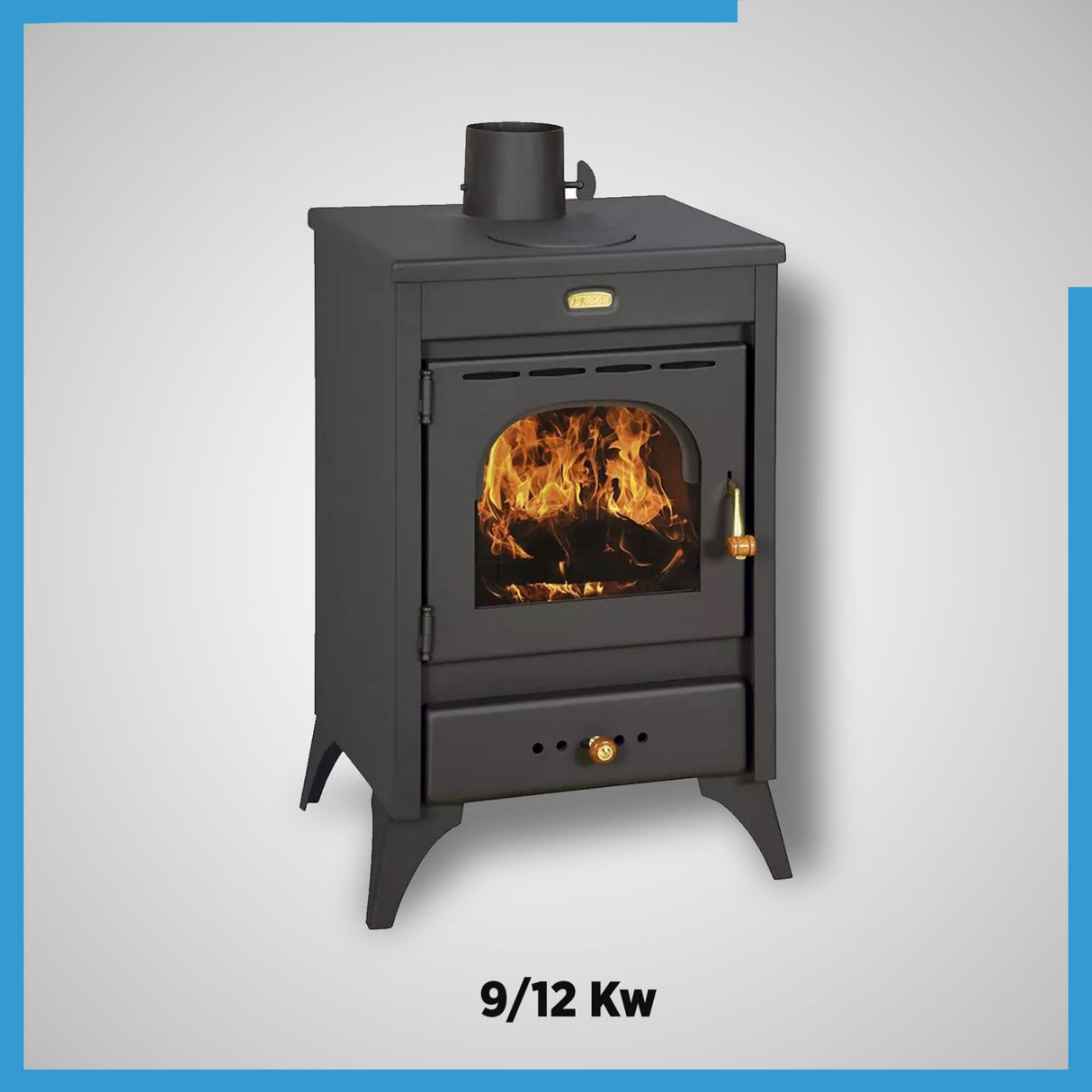 Houtkachel KIR 9/12 kW antraciet zwart staal