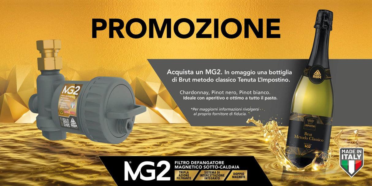 Magnetisch filter onder de naam RBM model MG2 code 3715.05.10 met BRUT fles OMAGGIO - Nieuws