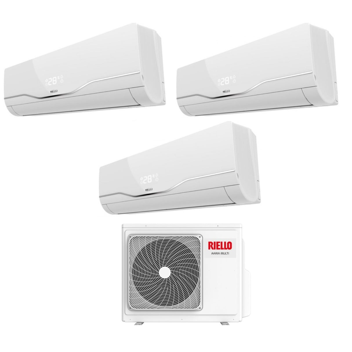 Riello Trial Split Inverter Airconditioner Aaria Plus 7+7+7 serie met Aaria Multi 355 P R-32 Wi-Fi Optioneel 7000+7000+7000