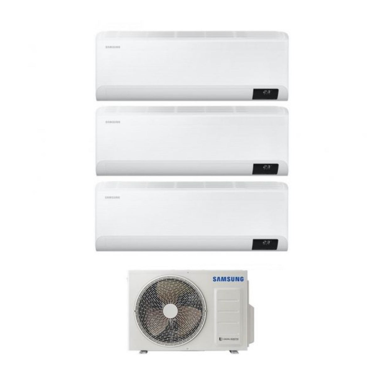 Proef Split Inverter Airconditioner Samsung CEBU Serie 12000+12000+12000 btu met AJ068TXJ3KG A++ Wi-Fi 12+12+12 - NIEUW