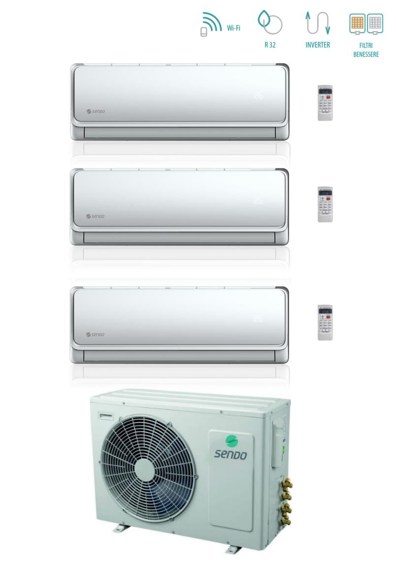 Sendo IKAROS L 9+9+9 Trial Split Inverter Airconditioner met SFM-27OU3-AU2 R-32 Geïntegreerde Wi-Fi - 9000+9000+9000