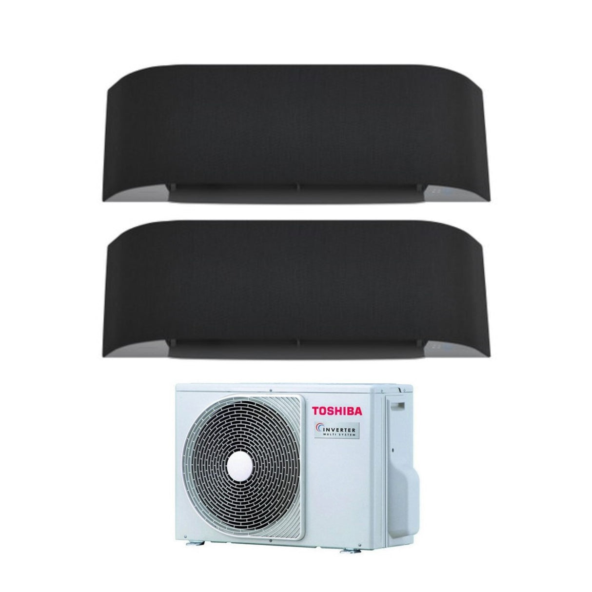 Toshiba Dual Split Inverter Airconditioner HAORI serie 10+10 (9+9) met RAS-2M18U2AVG R-32 Geïntegreerde Wi-Fi Kleur Donkergrijs 10000+10000 (9000+9000)