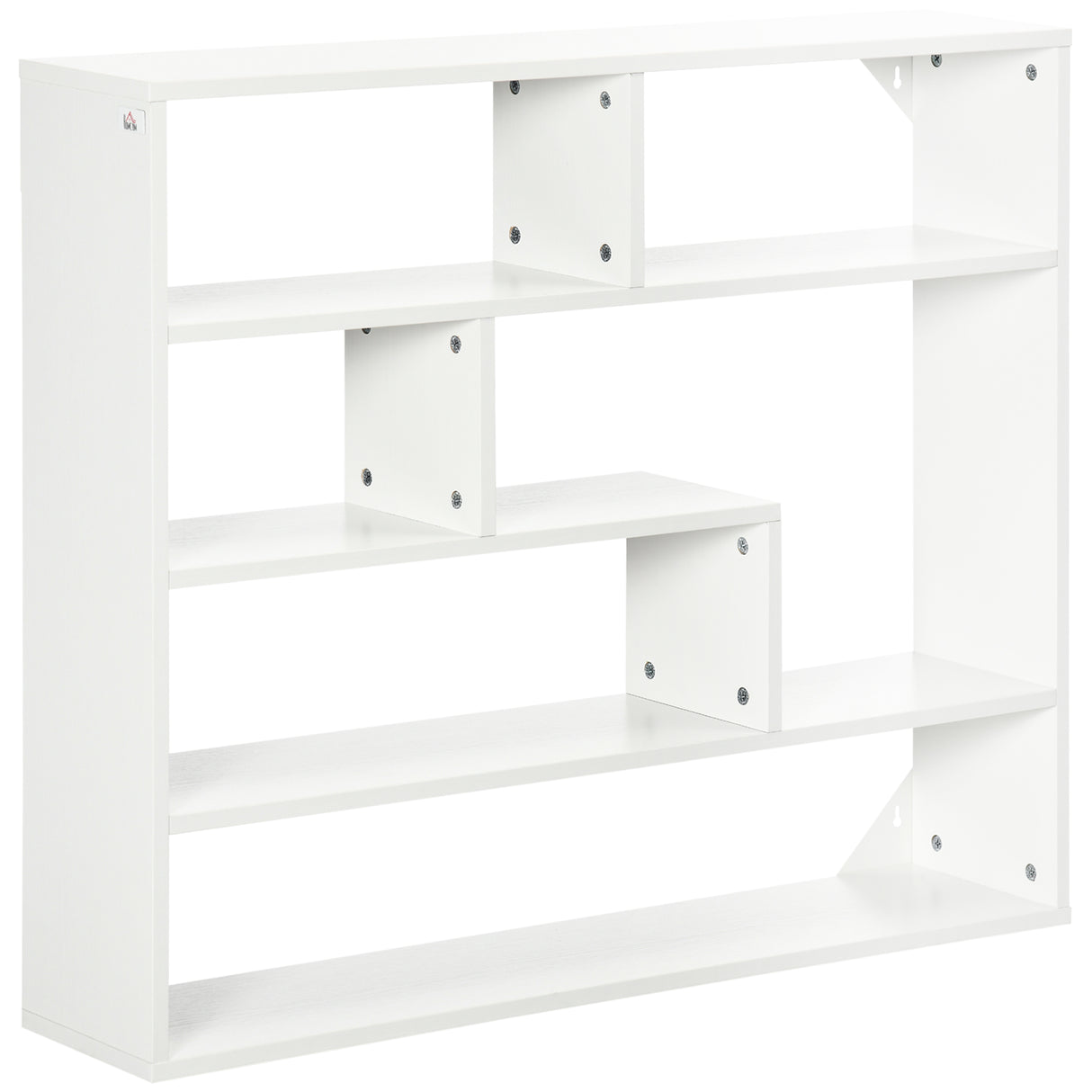 Easycomfort Moderne Wandbibliotheek in 4 Niveaus, 94x19,5x80cm, Wit