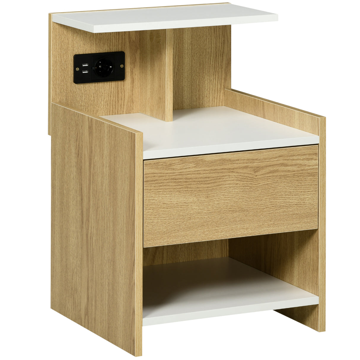 Easycomfort Modern Comfort met 2 Presenteren, 2 USB-poorten en cartridgecassette, 40x40x60cm, Houtkleur