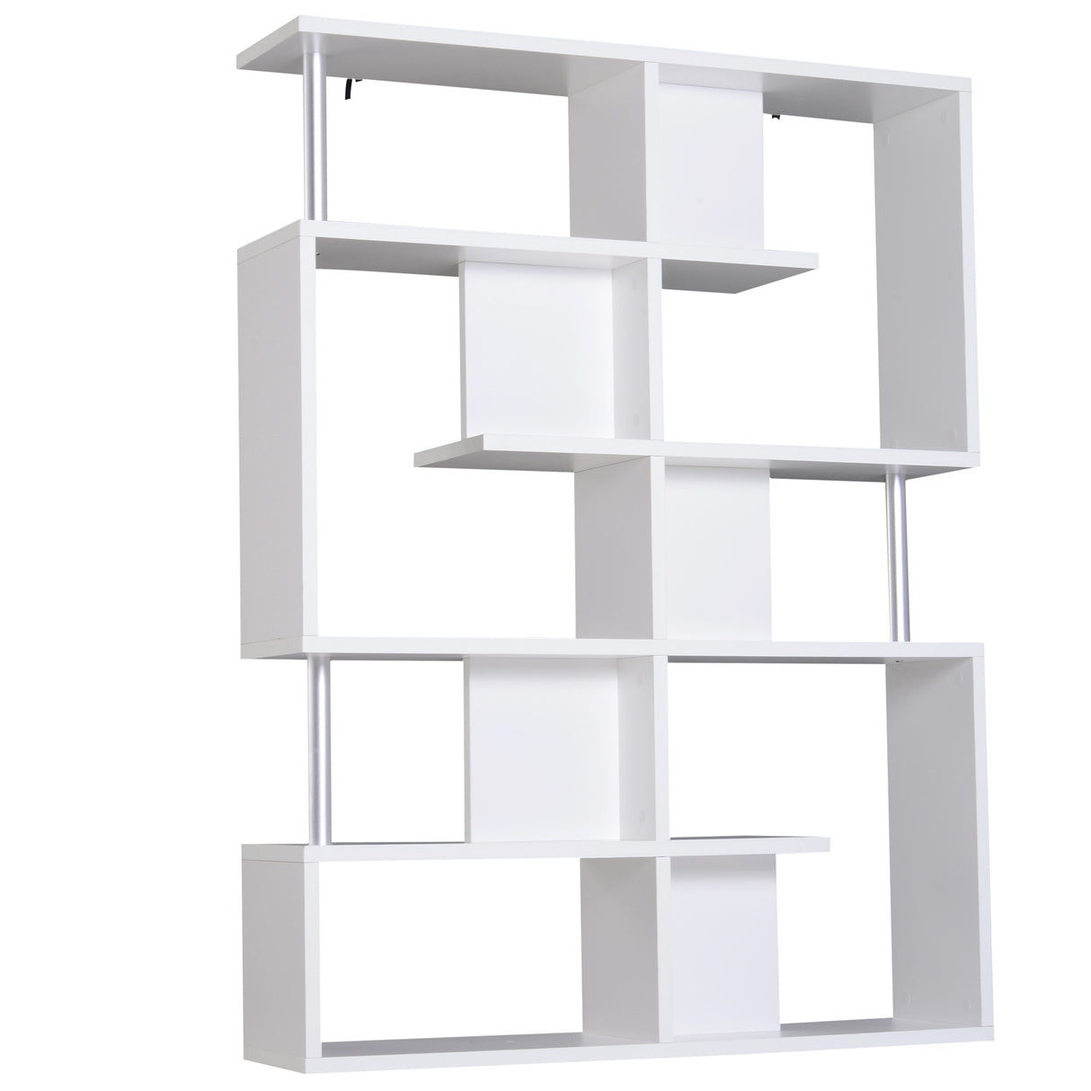 Easycomfort Scaffale Bibliotheek met S 5 Ripiani Design Modern Wonen, Kantoor, Woonkamer, Hout, Wit, 120 x 28,6 x 160 cm