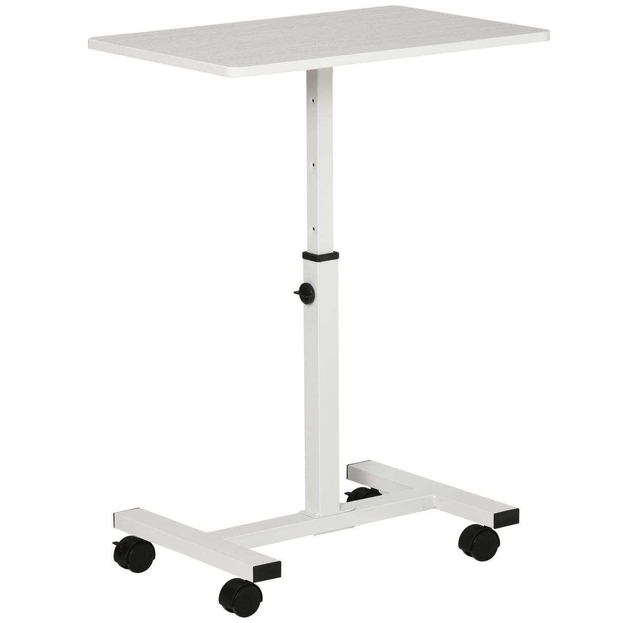 Easycomfort PC-deurtafel met verstelbare hoogte en wiel, 60x40x52,5-84cm, wit