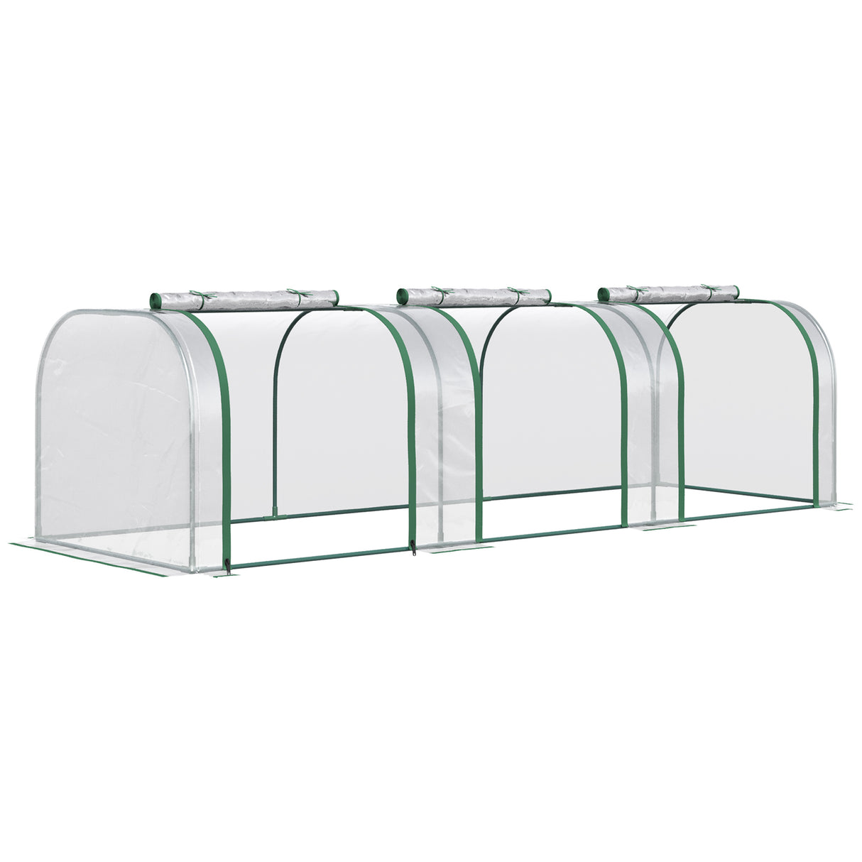 Easycomfort Tunnel Serra in transparant PVC en staal met Cerniera-deur, 295x100x80 cm