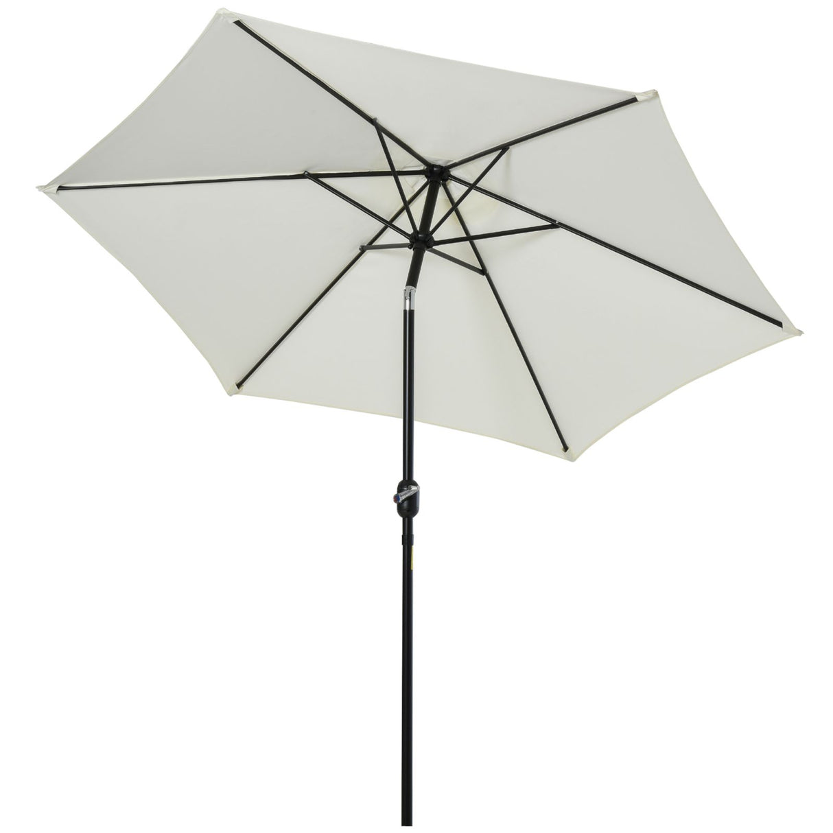 EASYCOMFORT Kantelbare tuinparasol strand aluminium en wit polyester ?2,7×2,35m
