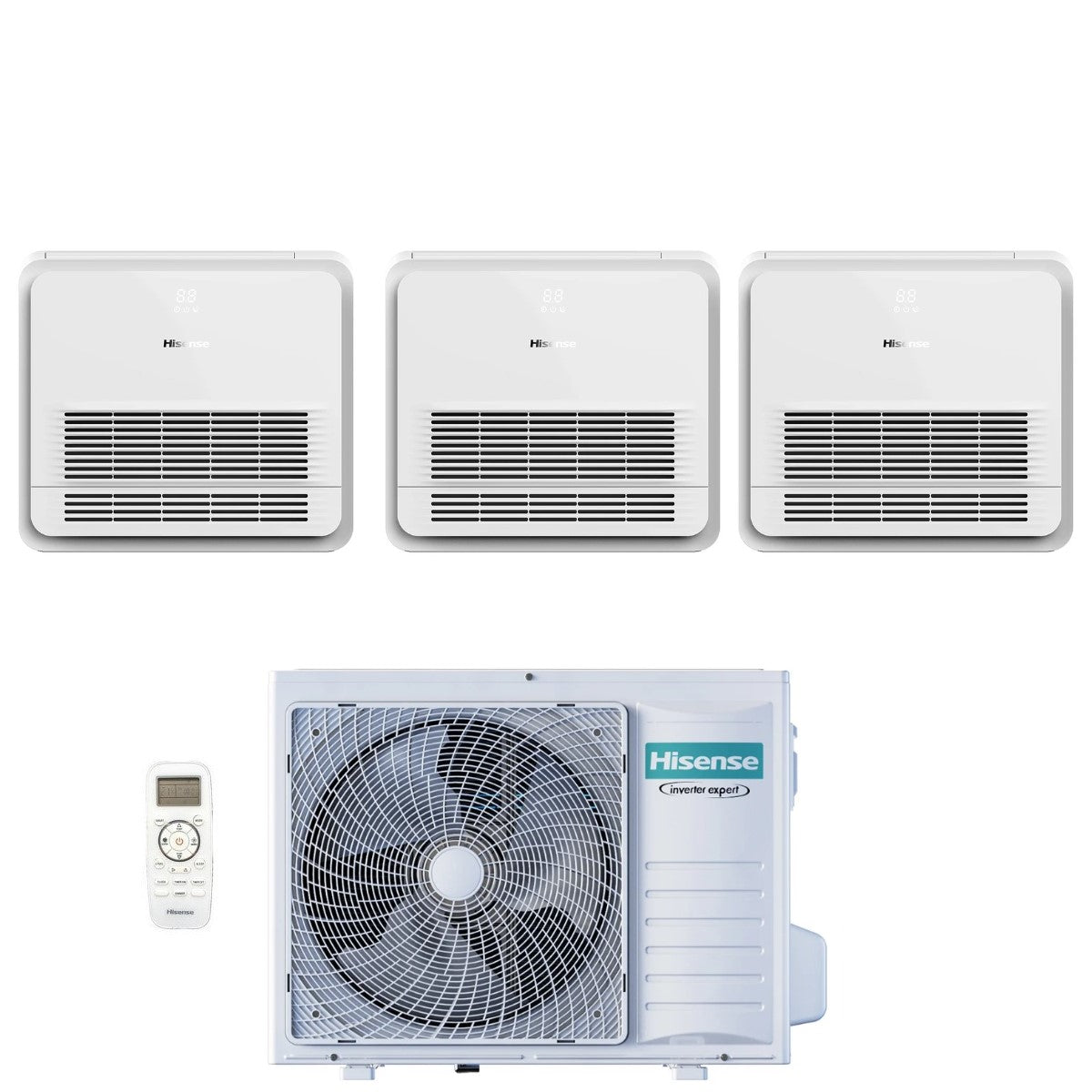 Airconditioner Hisense Trial Split Console 9+9+12 met 3AMW72U4RJC R-32 Wi-Fi Optioneel met Serie 9000+9000+12000