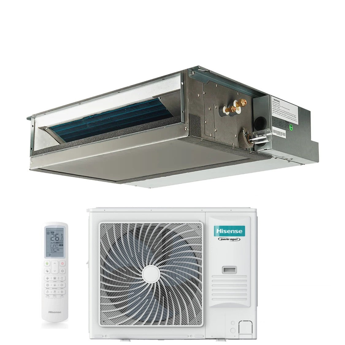 Airconditioner Hisense Inverter Kanaliseerbare Serie Turbo 60000 Btu AUD175UX4RHH5 + AUW175U6RP4 Triphase R-32 Wi-Fi Optioneel met Series Telecom