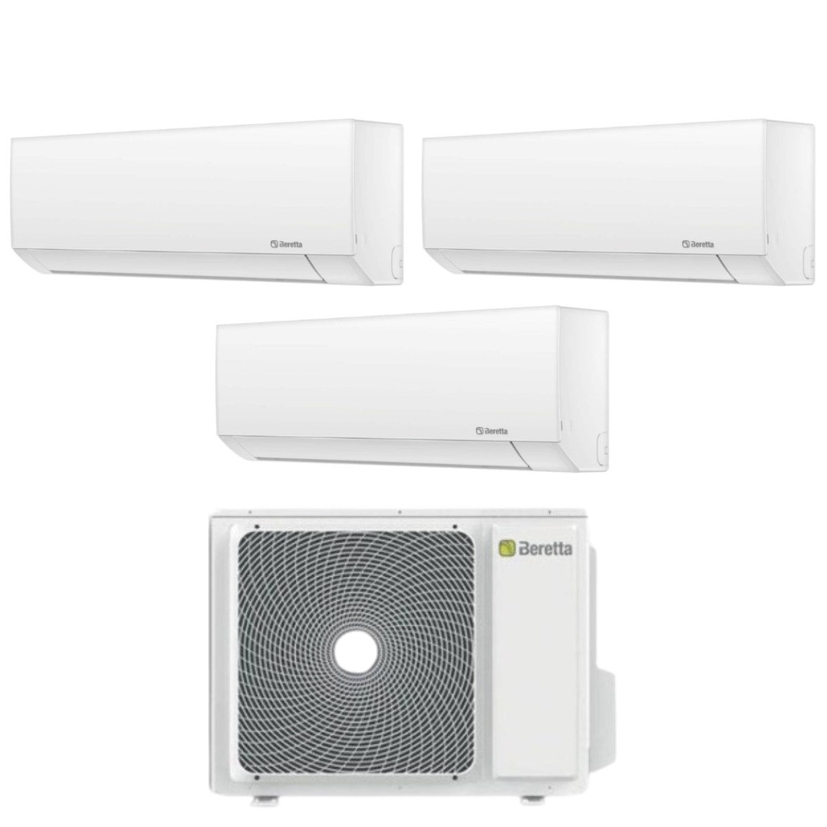 Airconditioner Beretta Trial Split Inverter Serie Breva E 12+12+12 met 24000-4 R-32 Wi-Fi Optioneel 12000+12000