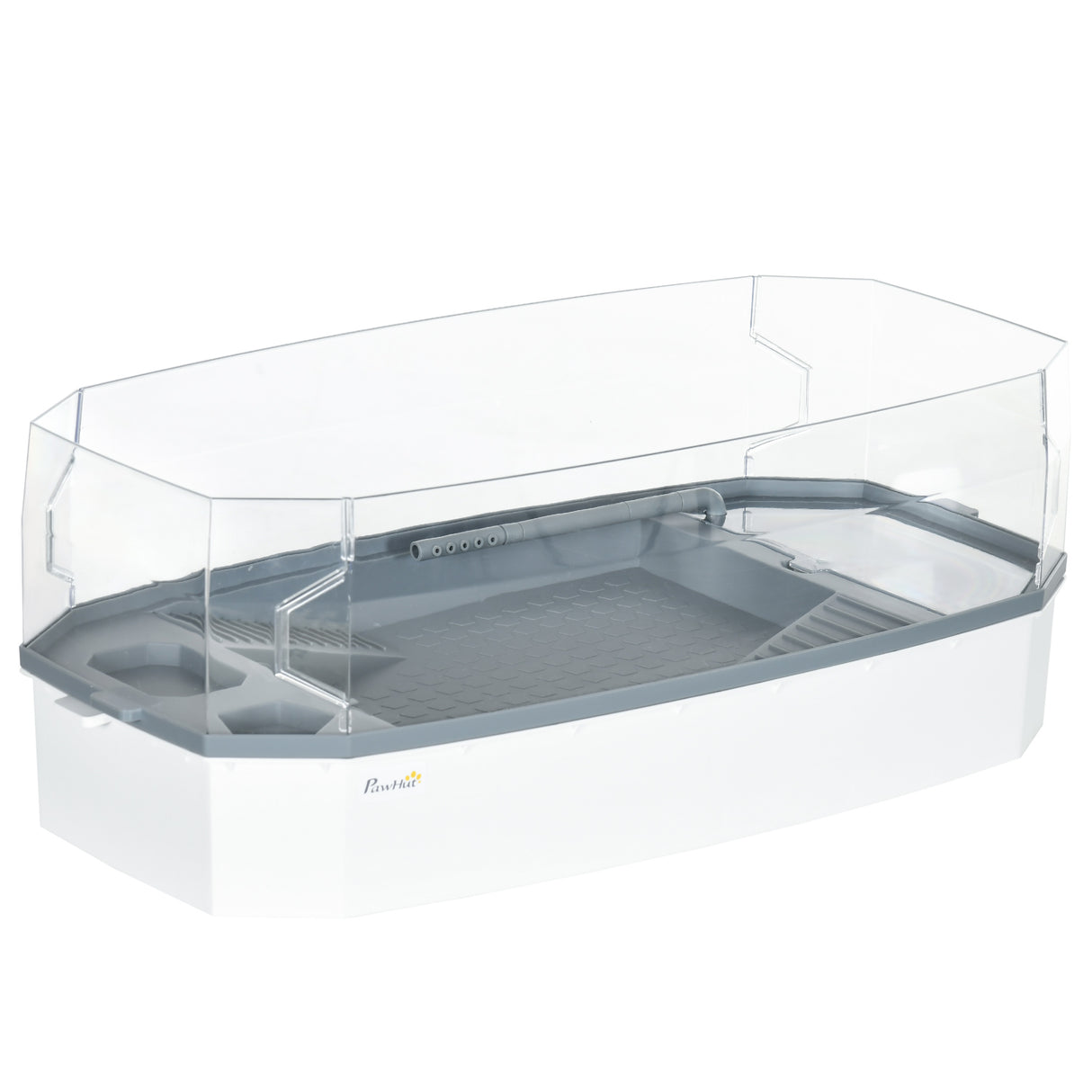 EASYCOMFORT Multifunctioneel schildpaddenaquarium met slang en waterpomp, 62x31x21cm, wit